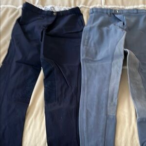 Equestrian Riding Pants - Black and Blue Gray